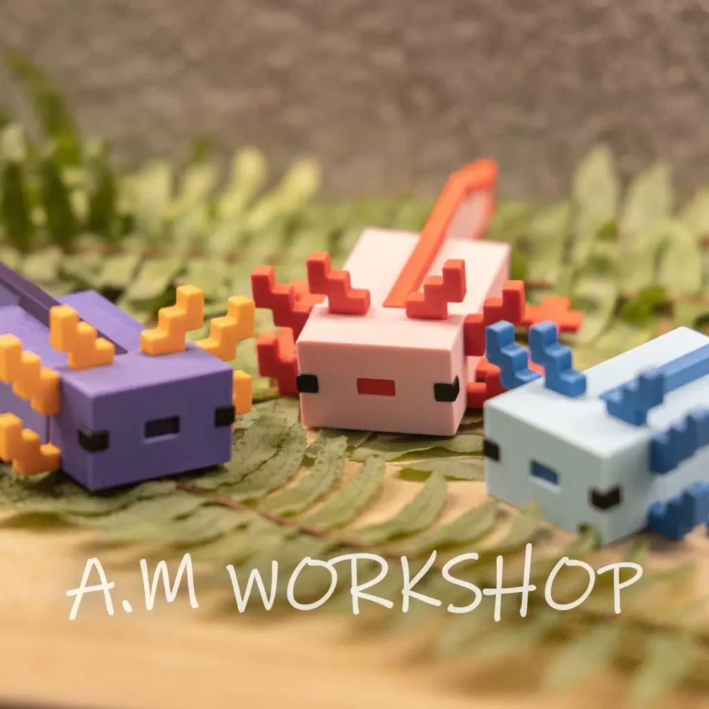 Minecraft Axolotl (Ameiurus Vittatus) Aquarium Landscaping Model Ornament 3D Printed Mc Toy Game Merchandise