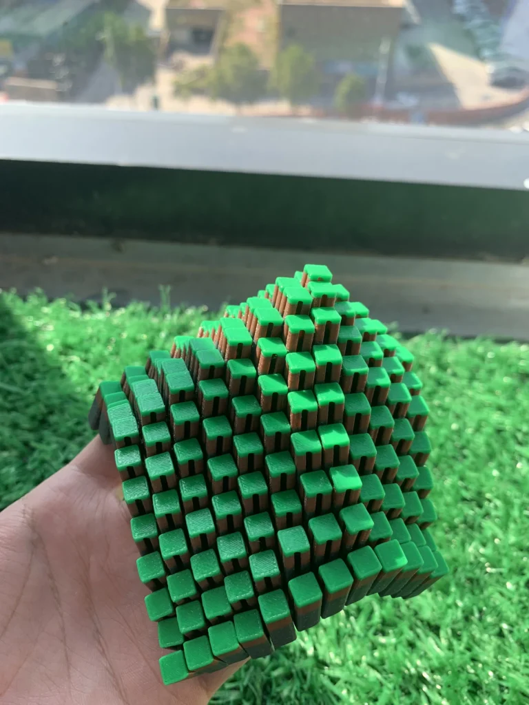 3D Printed Mc Minecraft Grassland and Snowfield Game Peripheral Blocks 25*25=625 Blocks Stress Relief Toy