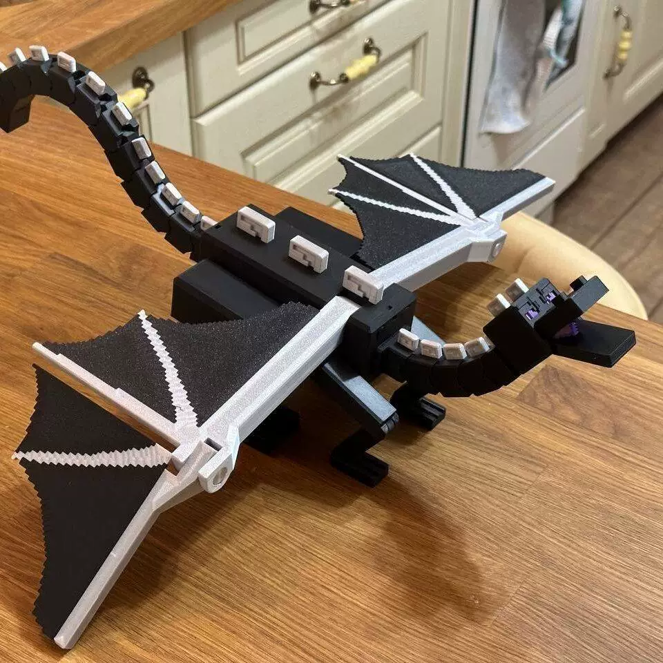 3D Printed Minecraft Ender Dragon Cute Model Toy Figure, Movable and Assembleable, Popular Online Toy