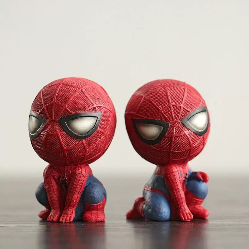 Spider-Man Figure Q Version Doll Model Toy Desktop Car Decoration Toy Boy's Birthday Gift