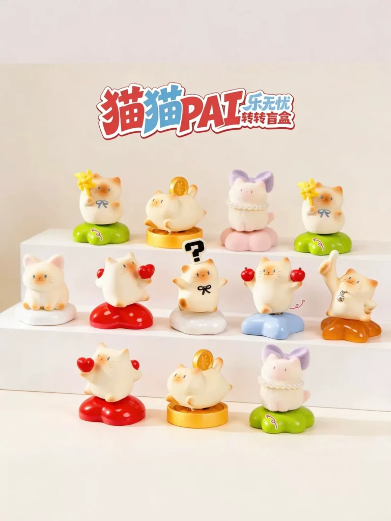 Authentic Sen No Mono Cat Pai Le Wuyou Zuanzuan Blind Box Figurine Cat Jingdezhen Ornament Qixi Festival Gift