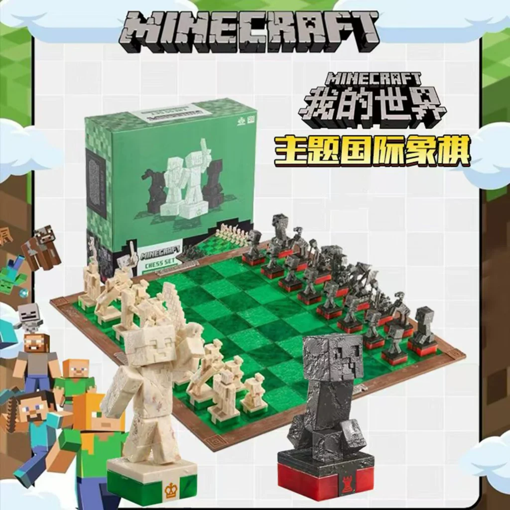 Minecraft Chess Mc Game Peripheral Iron Golem Figure Model Theme Toy Set Birthday Gift