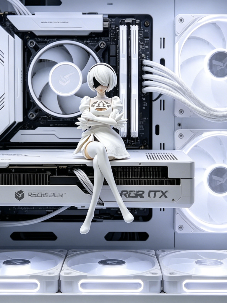 Nier: Automata High-Quality Case Decoration Graphics Card Figurine, High-Temperature Resistant, Male Car-Mounted Ornament Model with a High-End Feel