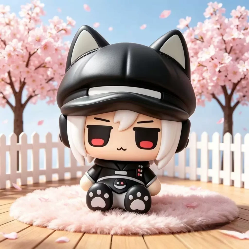 Luna Cat Delta Operation Game Peripheral Trendy Cute Q-Version Figure Model Desktop Case Decoration
