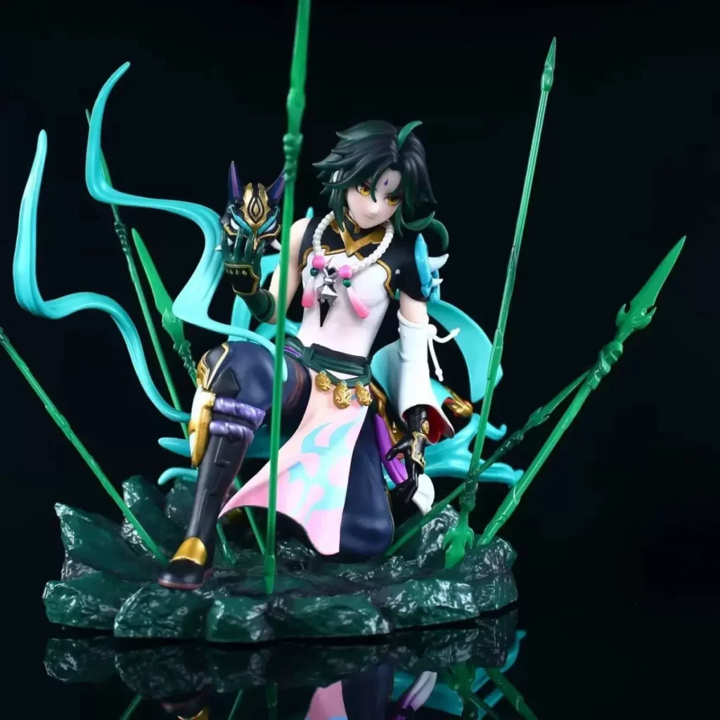 Game Merchandise Genshin Impact Anime Guardian Yasha Xiu Kneeling Pose Trendy Collectible Figure Gift