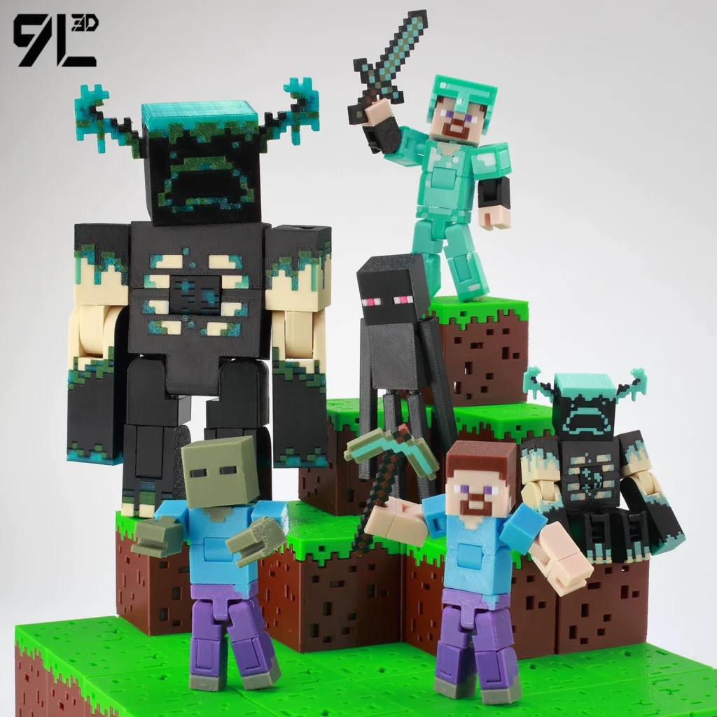 Minecraft Steve 3D Printed Model Creeper Game Peripheral Desktop Ornament Gift for Boys