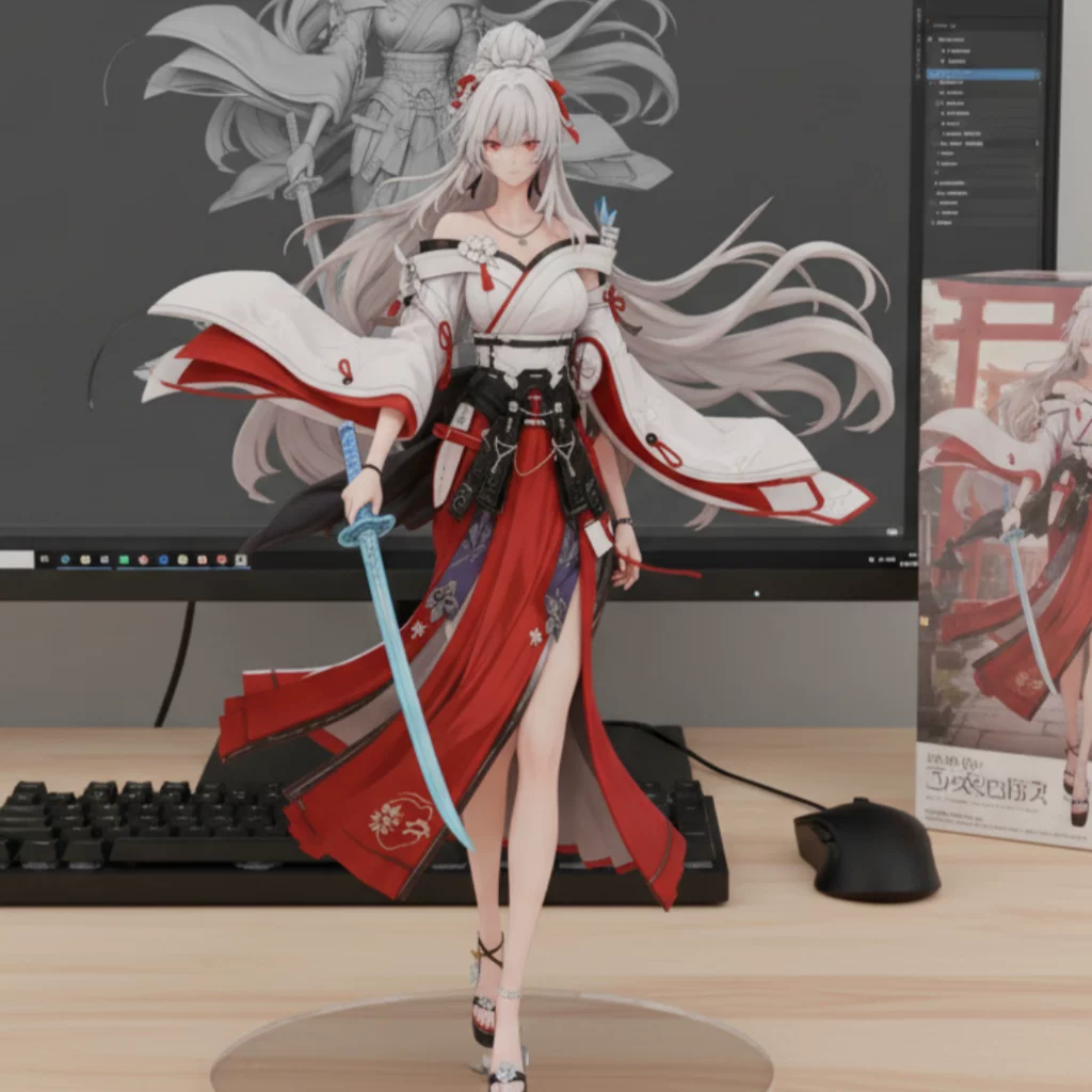 【European-Style Direct Shipment】Wuthering Waves Crimson Snow Female Figure【There Is a Chance of a Super Large Version】Genshin Impact Wuthering Waves Figure Random