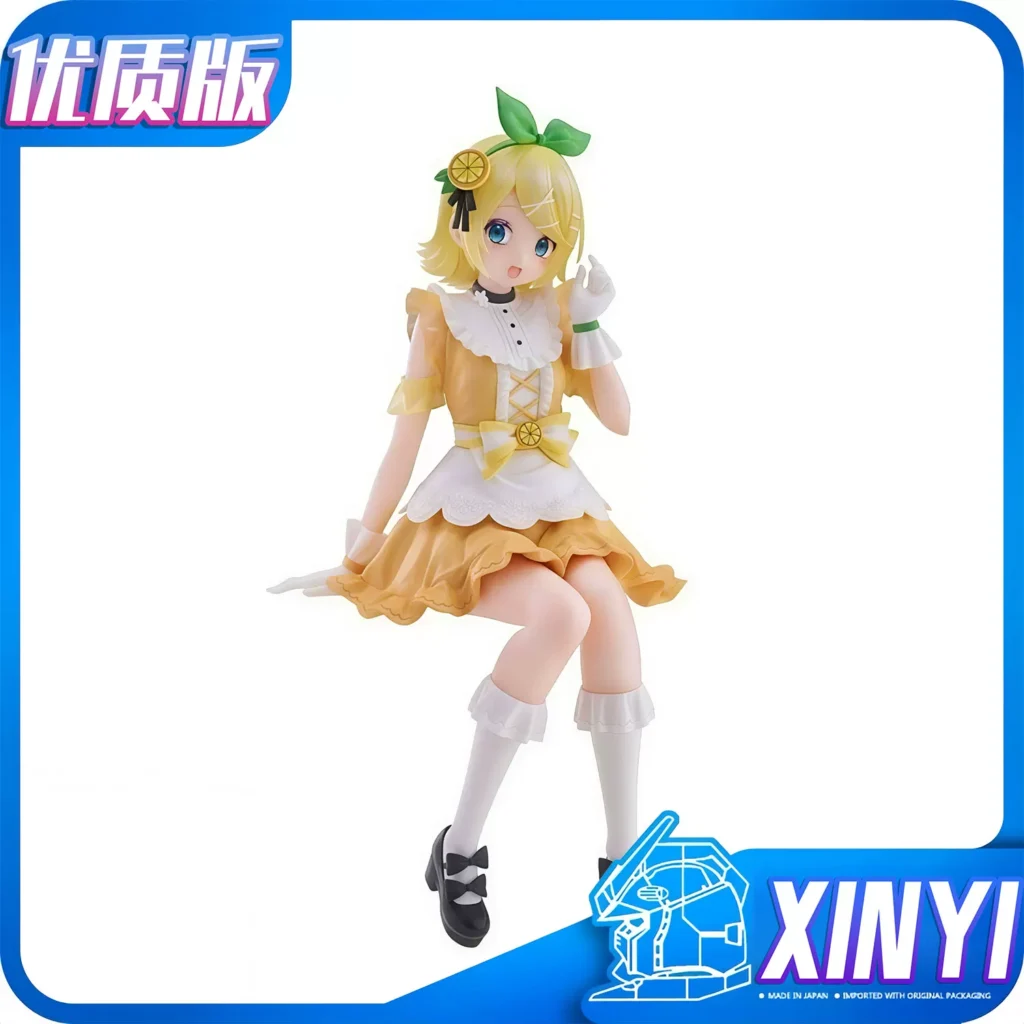 Sitting Pose - Kagamine Rin [Exclusive Limited Edition] Cute Ramen Noodle Pressing Figure Anime Gk Model Figure Trendy Toy Scene