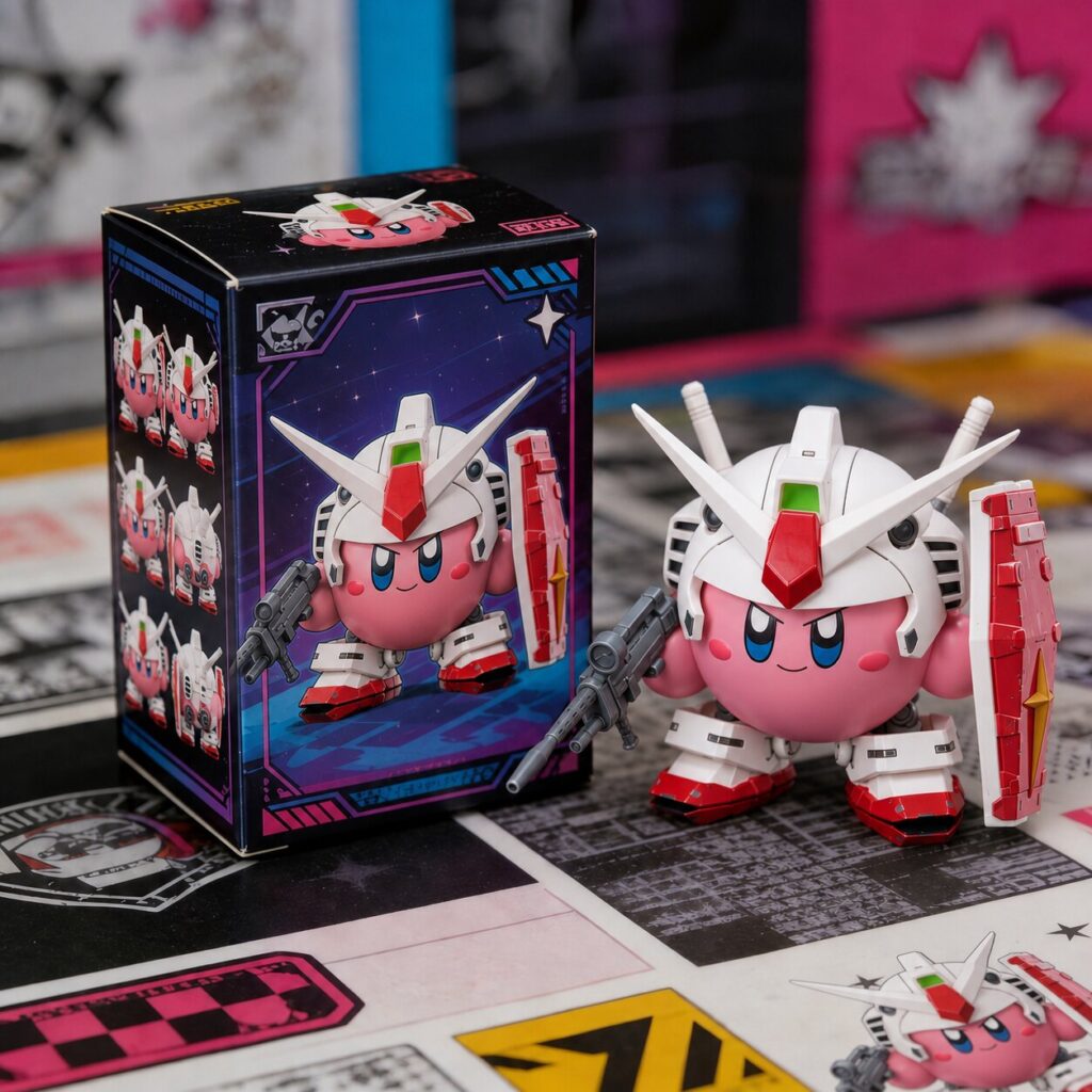 Kirby Cos Gundam Cute Q-Version Series Character Figure Model Desktop Trendy Toy Decoration Birthday Gift