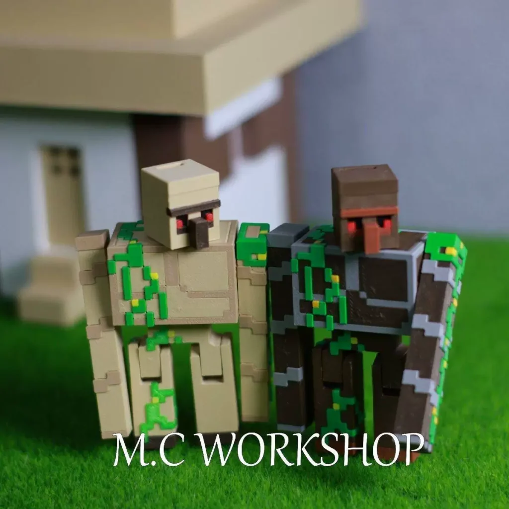 Minecraft Iron Golem Movable Figurine Official Keychain 3D Printed Desktop Accessories Minecraft Toys