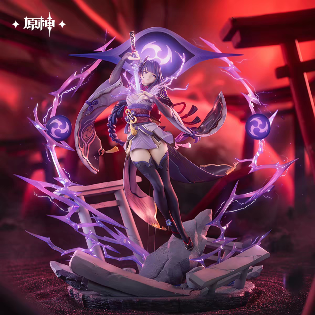 Imaginationyy Kamoshin Raiden General Genshin Impact Luminous Anime Figure Statue Model Ornament Toy Gk