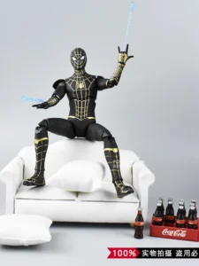 Black and Red Black Gold Battle Suit Spider-Man 3 Heroes No Way Home Action Figure Marvel Iron Man Toy Mk5 Movable Ornament