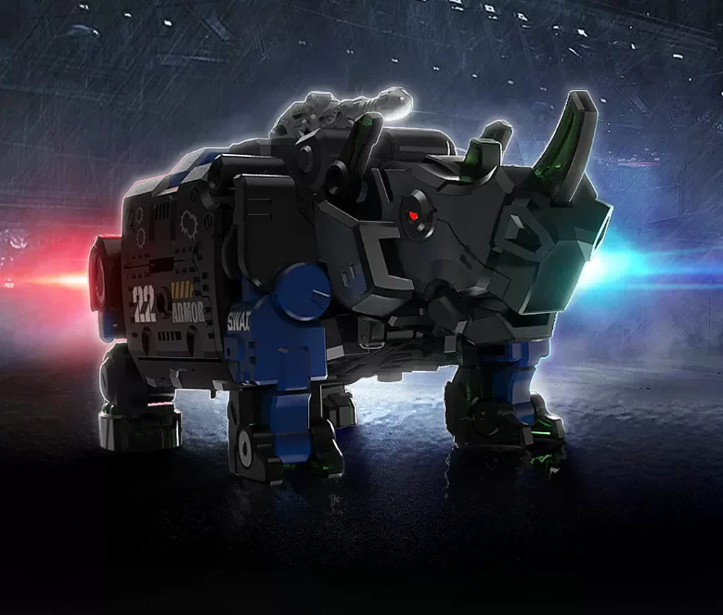 52Toys Beast Box Blue Armor Rhino Transformation Toy Assembled Mecha Movable Action Figure Model Boy's Birthday Gift
