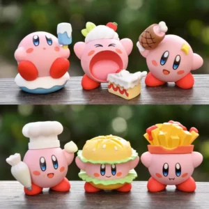 Q Version Cartoon Anime Kirby Blind Box Figure Model Cake Car Decoration Desktop Ornament Doll Gift