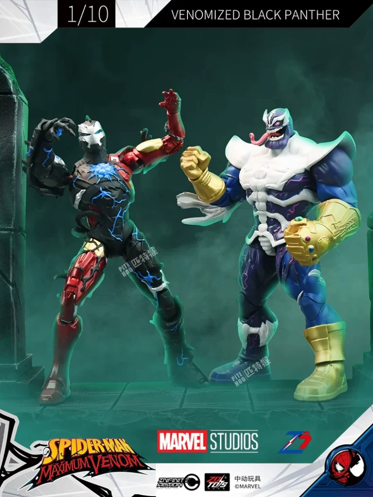 Venom Version Thanos Iron Man Black Panther Action Figure Marvel Spider-Man Movable Toy Peripheral Avengers Model