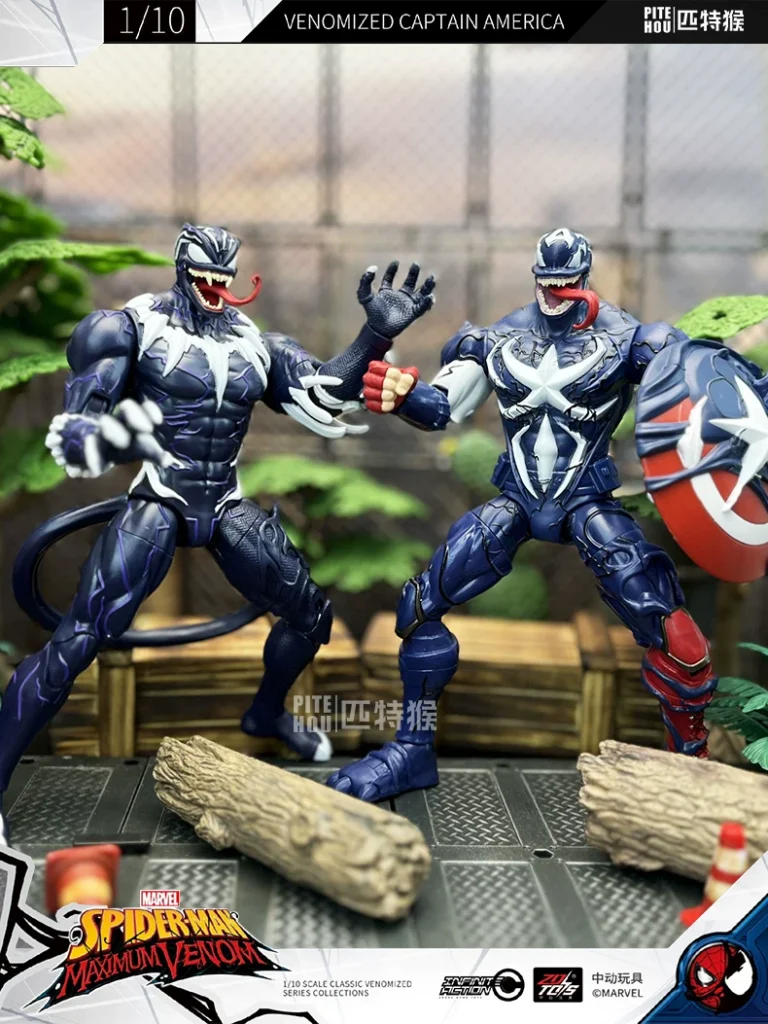 Official Venom Version Captain America Action Figure Toy Marvel Merchandise Black Panther Avengers Model Gift