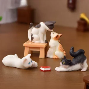 Simulated Realistic Cute Cat Miniature Desktop Decoration Small Ornaments Animal Model Micro Landscape Succulent Bonsai Accessories