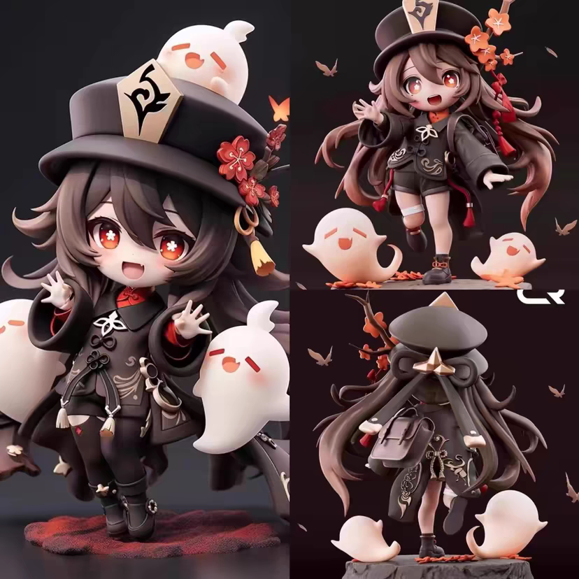 Anime Game Merchandise Q-Version Hu Tao Xiao Ganyu Figurine Gift for Friends Boys Birthday Gift Doll Statue