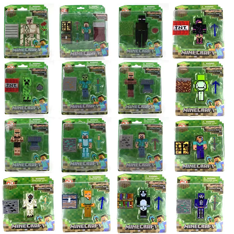 Minecraft Toy Figures, Cake Toppers, Steve Creeper Model Dolls, Building Block Figures, Collectible Figures