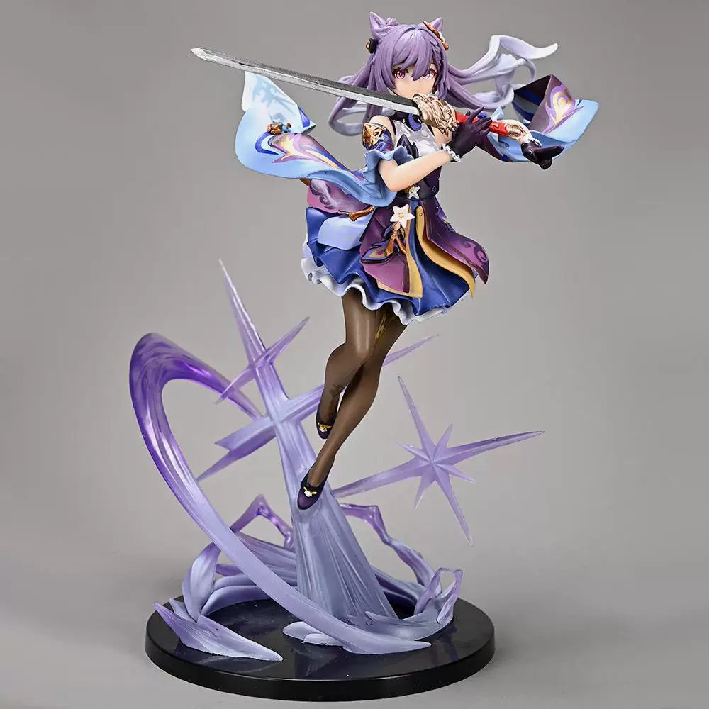 Keqing Figure Genshin Impact Game Peripheral Model Statue Desktop Case Two-Dimensional Doll Ornament Birthday Gift