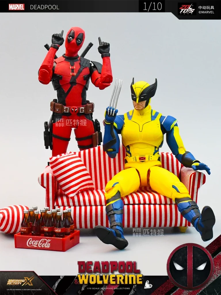 Anime-Style Marvel Avengers Deadpool and Wolverine 3 Official Action Figures X-Men Super Movable Model Dolls