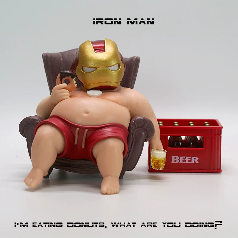 Trendy Iron Man Doll Model Toy Car Decoration Computer Desktop Case Decoration Gift for Otaku