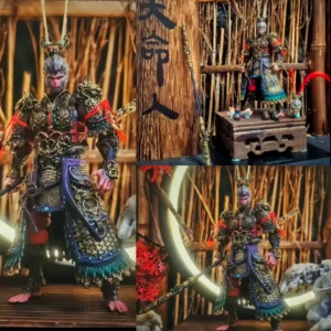 Monkey King Chinese-Style Ornament, Sun Wukong from the Game Black Myth, Golden Staff, Car-Mounted Resin Merchandise