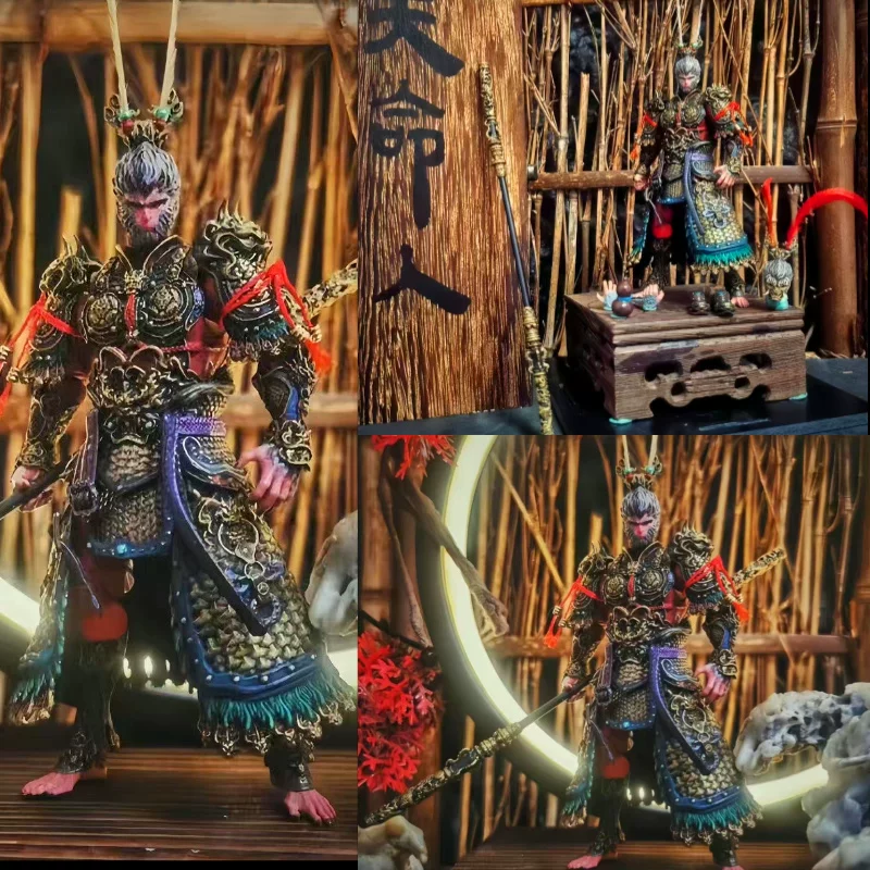 Monkey King Chinese-Style Ornament, Sun Wukong from the Game Black Myth, Golden Staff, Car-Mounted Resin Merchandise