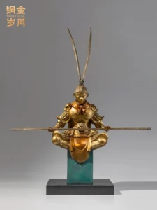 Monkey King All-Copper Black Myth Sun Wukong Figurine Hand-Made Statue of the Fighting Buddha, Birthday Gift for Men and Boys