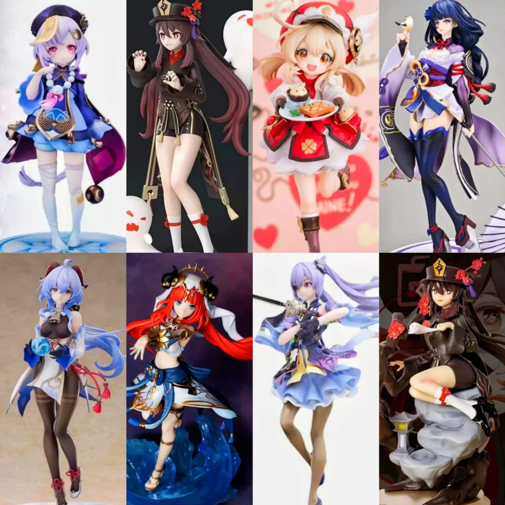 Genshin Impact Figure Hu Tao Klee Beautiful Girl Raiden Shogun Keqing Anime Peripheral Model Case Decoration Gift