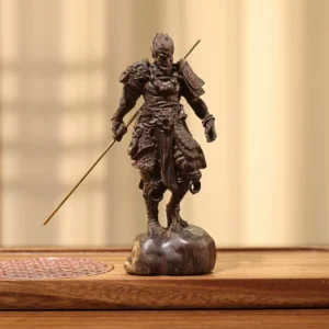 Agarwood Carving of the Black Myth Sun Wukong Figurine, Monkey King Statue, Home Decoration, Fighting Buddha Figurine