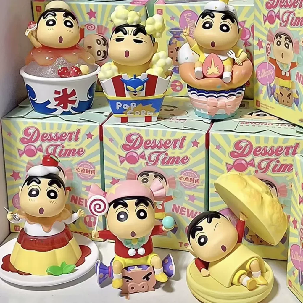 Crayon Shin-Chan Snack Time Series Blind Box Figure Cake Decoration Car Desktop Ornament Birthday Gift