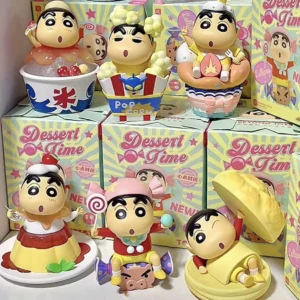 Crayon Shin-Chan Snack Time Series Blind Box Figure Cake Decoration Car Desktop Ornament Birthday Gift