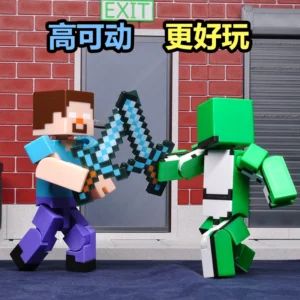 Original Minecraft Steve Him Figure 303 Dream Plastic Building Blocks Action Figure Toy Model