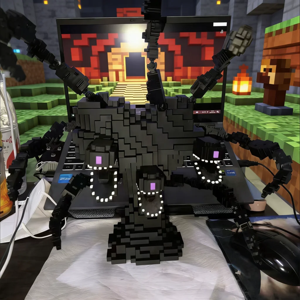 Minecraft Peripheral Model Toy Wither Storm 3D Printed Multi-Jointed Movable Action Figure Gift Ornament