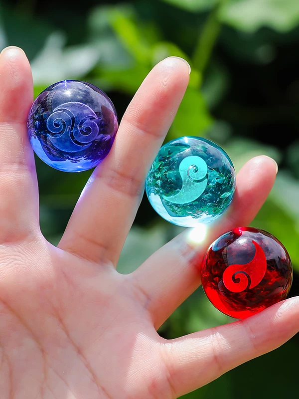 Small Mixed Energy Beads from the Fengshen (Divine Beasts) Film and Anime Series, Featuring Nezha, Ao Bing, and the Magic Pill, Small Crystal Balls, Glass Ball Ornaments