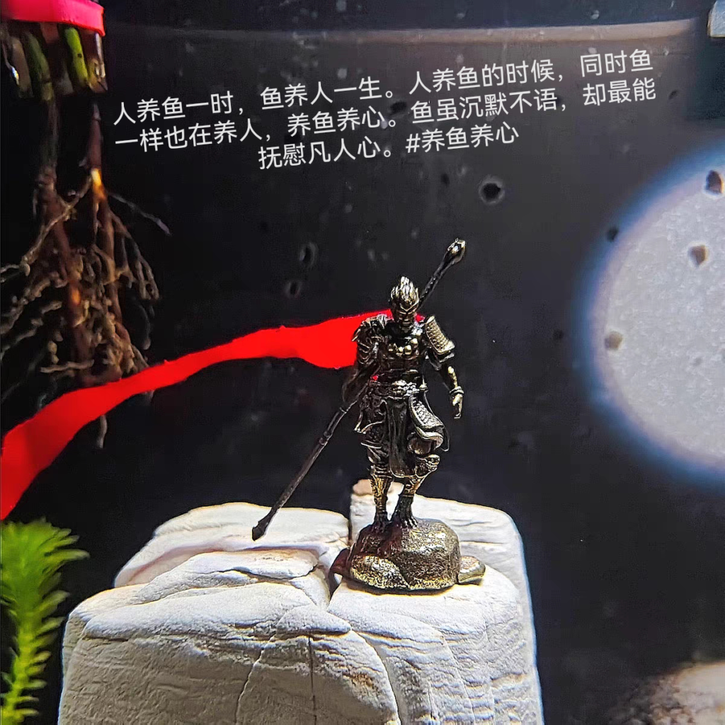 6cm Brass Alloy Anime Figure Fish Tank Decoration Game Black Myth Wukong Sun Wukong Great Sage Equal to Heaven