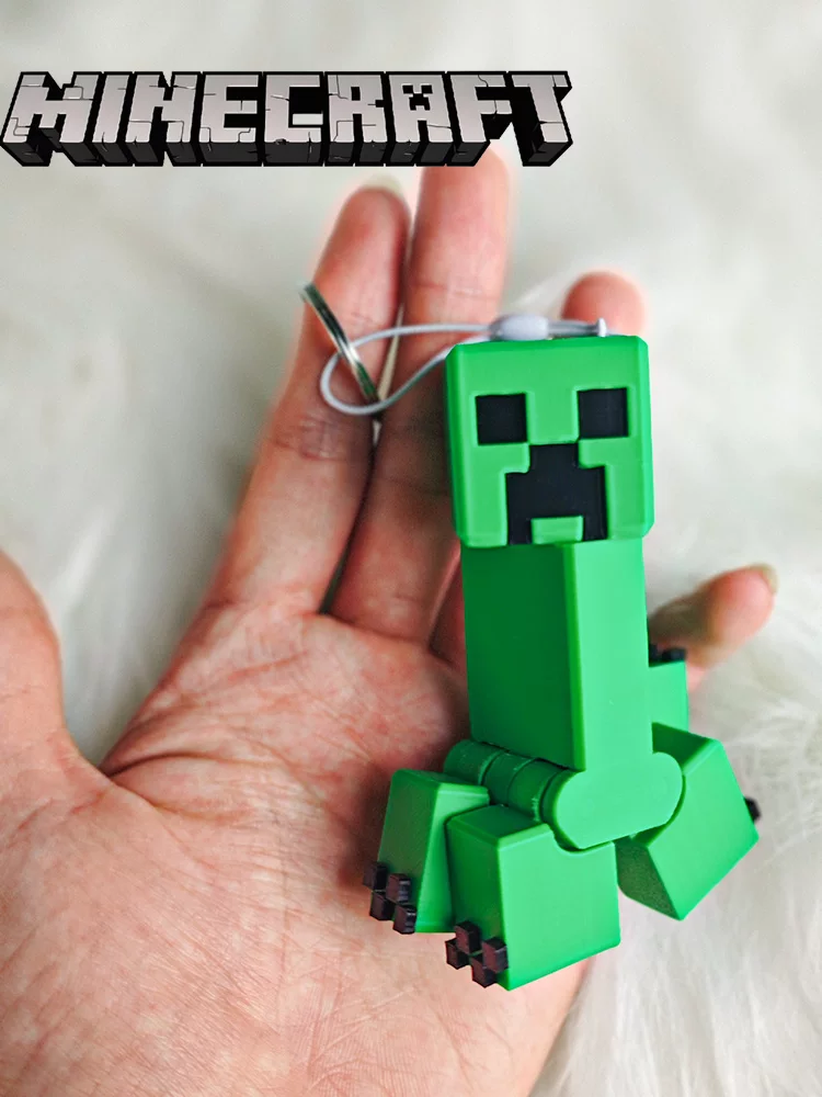 Creeper Minecraft Pendant 3D Printed with Movable Joints Internet Celebrity Doll Stress Relief Toy