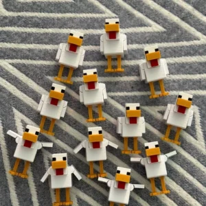 Minecraft Chicken Figurine with Movable Wings Desktop Decoration Stress Relief Toy 3D Printed Toy Educational Game Model