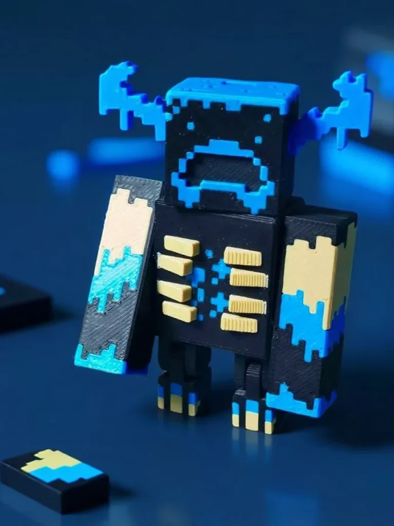 Mc Minecraft Beatles Pixel Style Game Peripheral Hand-Made Model Ornament Gift 3D Printed Movable Doll