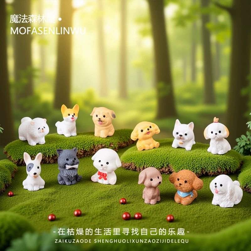 Creative Mini Cute Puppy Doll Car Decoration Micro Landscape Ornament Girly Desktop Car Small Ornament