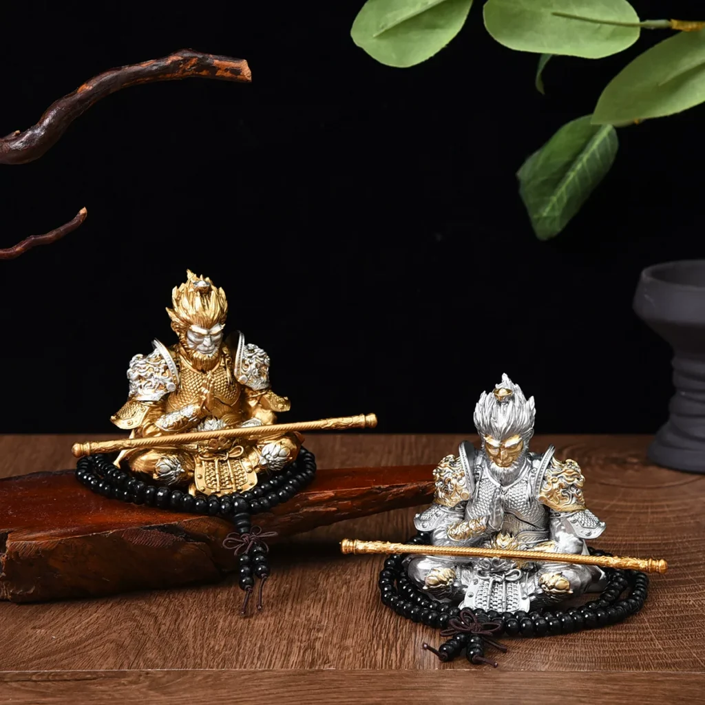 National Trend Black Mythical Wukong Monkey Figure Small Ornaments Car Living Room Office Tea Table Decoration Tea Pet Gift Gift