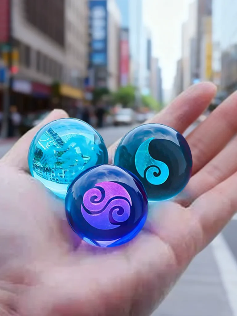 Small Mixed Energy Beads from the Fengshen (Divine Beasts) Film and Anime Series, Featuring Nezha, Ao Bing, and the Magic Pill, Small Crystal Balls, Glass Ball Ornaments