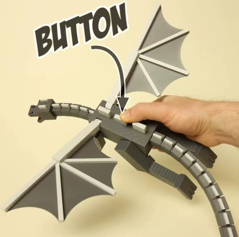 Mc Minecraft Ender Dragon Hand-Made Figure Multi-Jointed Movable Doll 3D Printed Toy Model Ornament