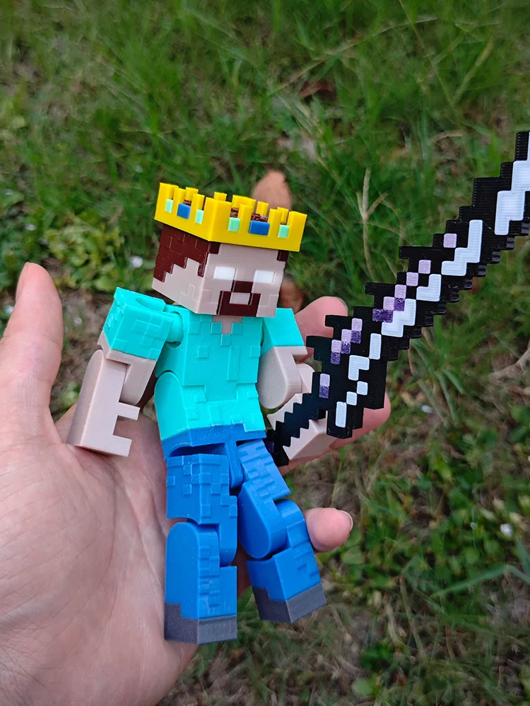 【Original】Him Steve Minecraft Action Figure with Multiple Movable Joints Mc Toy Gift