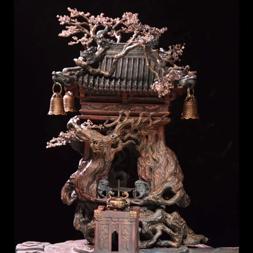 【Painting of Civets】Black Myth: Wukong Black Wind Mountain Land Temple Replica Liquor Set Land God Figurine Set