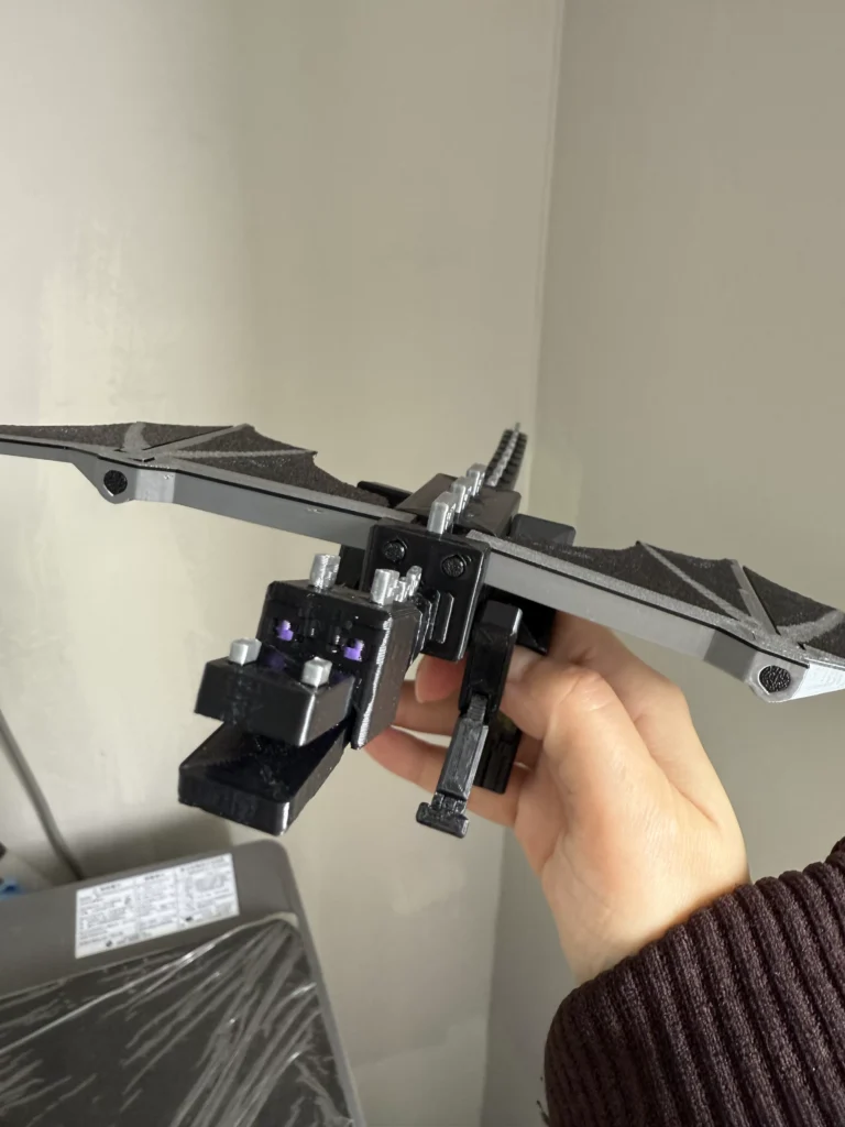 Minecraft Boss Ender Dragon 3D Printed Fully Articulated Movable Model