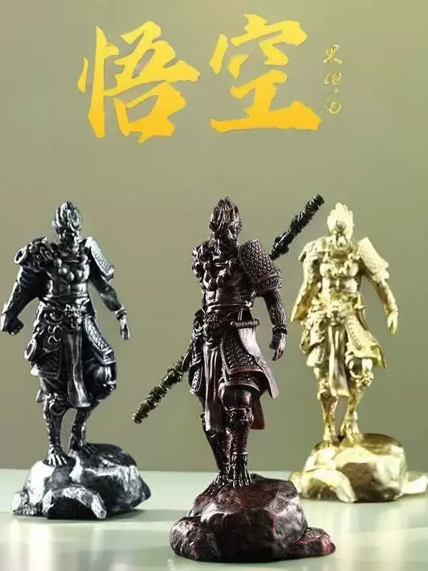 Black Myth Sun Wukong Fish Tank Ornament, Available in Multiple Colors, Office Decoration, Demon Wukong Resin Figurine, Trendy Toy