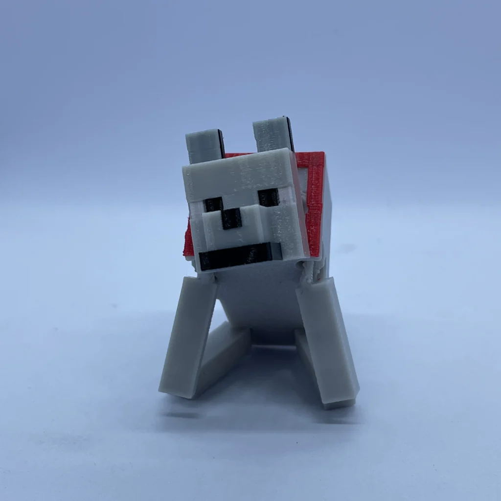 Minecraft Wolf Articulated Game Prop Model 3D Printed Figure Pixel Style Ornament Gift