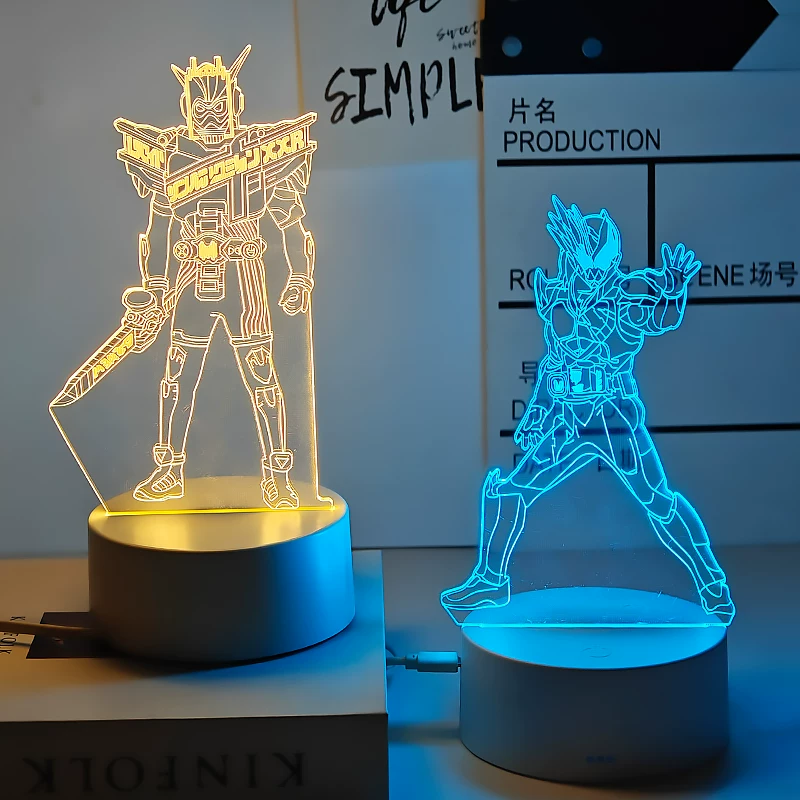 Kamen Rider Figure Peripheral Doll Ornament Night Light, Suitable as a Birthday Gift for Boys, Practical for Girls and Children